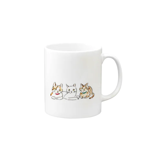 三匹の猫 Mug