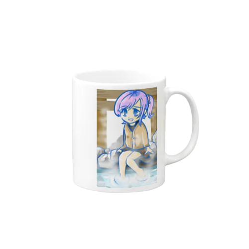 足湯と女の子 Mug