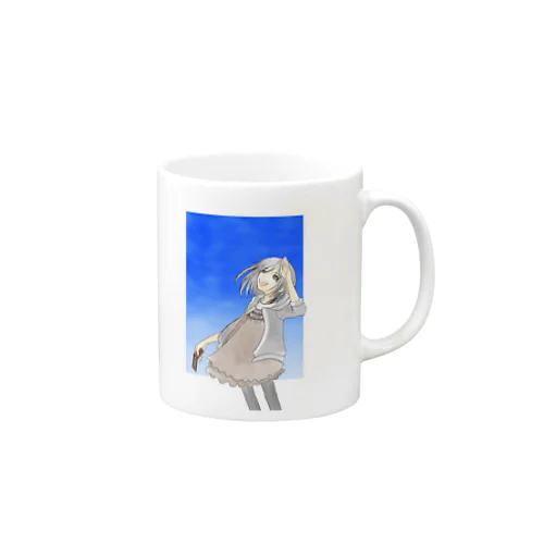 見上げた先は深い蒼 Mug