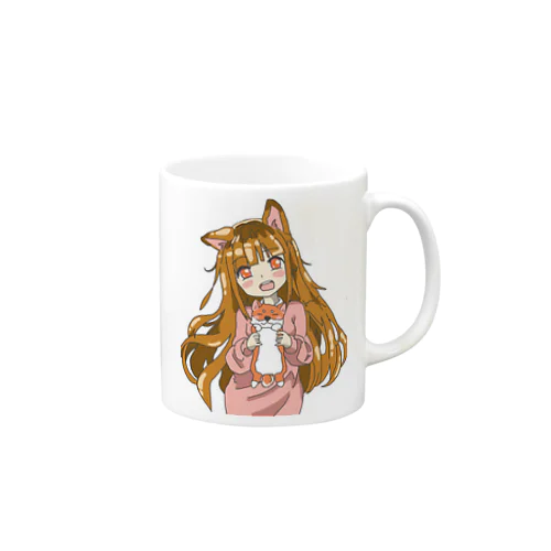 ワンちゃんと女の子 Mug