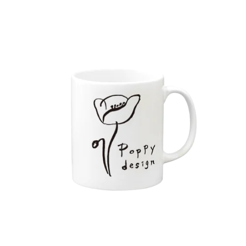 Poppy design 黒ライン Mug