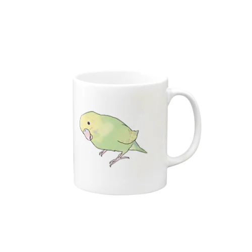 首傾げ　スパングルセキセイインコちゃん【まめるりはことり】 Mug