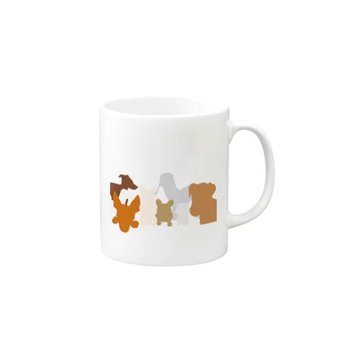 わんちゃん達のシルエット Mug