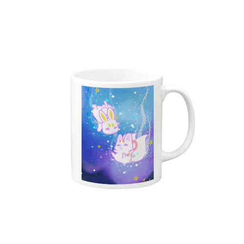 ウサギとキツネの星空デート☆ Mug