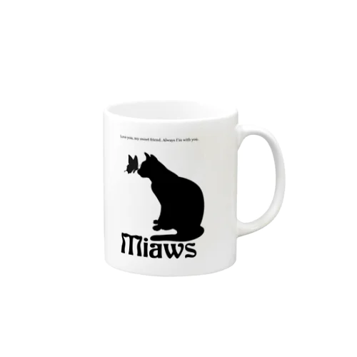 Miawsモノクロロゴ Mug