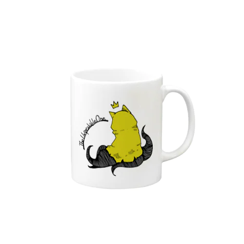 冒涜的な猫ハス（背中色付き） Mug