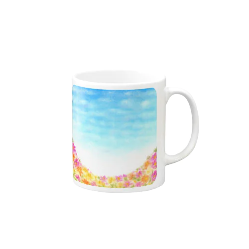 秋桜の咲く丘 Mug