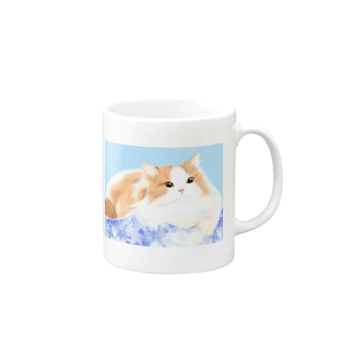 シャボン玉とポチャ猫 Mug