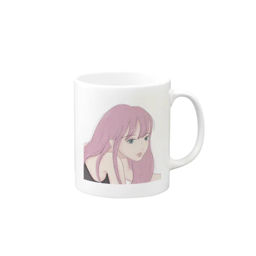 夏休みの女の子　背景白 Mug