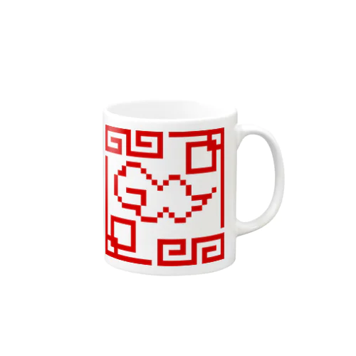 チャイナ風 雲 ドット絵 Mug