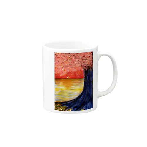 桜と落陽 Mug