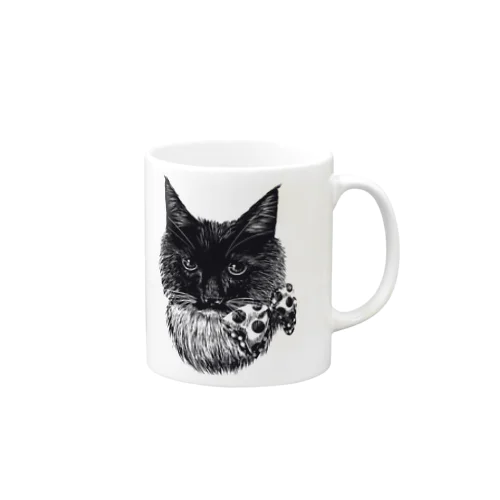 長毛黒猫 Mug