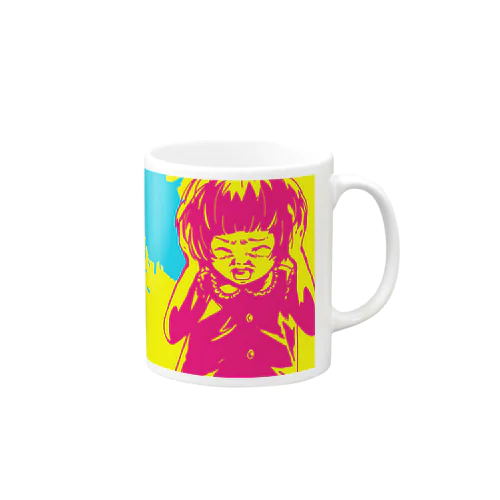 怖話-Girlイラスト3（Mug-Cup Yellow） Mug