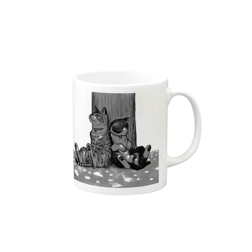 木陰の猫 マグカップ