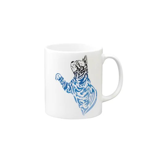 猫トライバル×青空 Mug