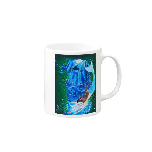 a mermaid & a marine turtle Mug