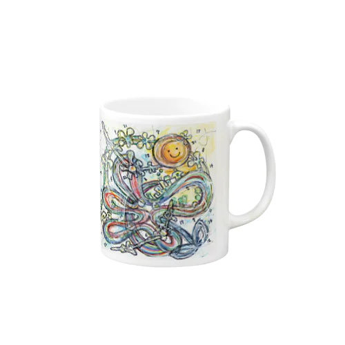 虹光るpureFLOWER／絵画マグ Mug