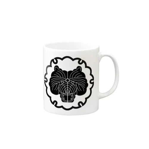 動物家紋。H.T.（雪輪にトラ）黒 Mug