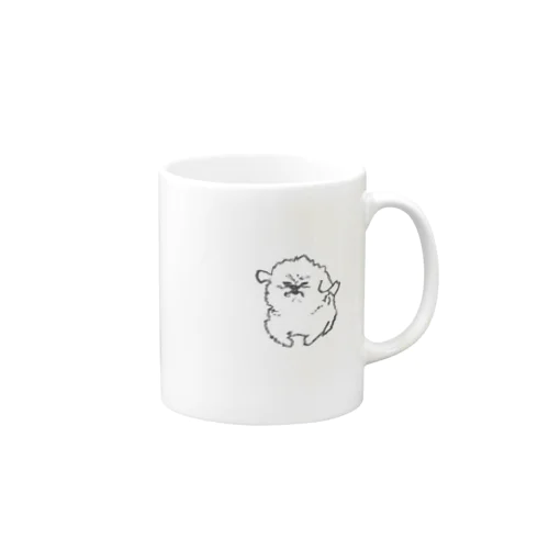 怒っているフワフワの犬 Mug