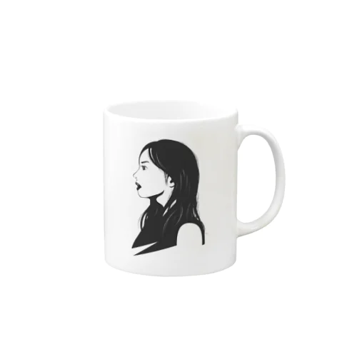 クールな女性の横顔 Mug