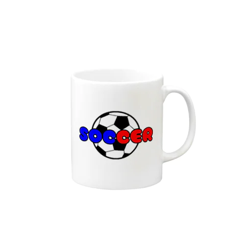 サッカーボール柄（赤/青） Mug