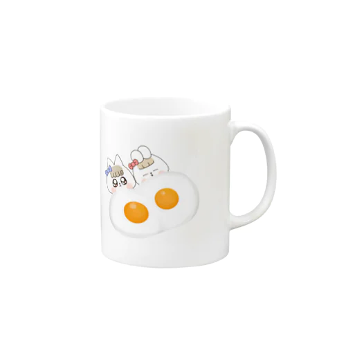 可愛すぎるうさぎと目玉焼きおふとん Mug