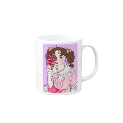 ピンクだらけの女の子 Mug