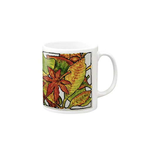 ディンプルアート『落ち葉』のマグカップ Mug