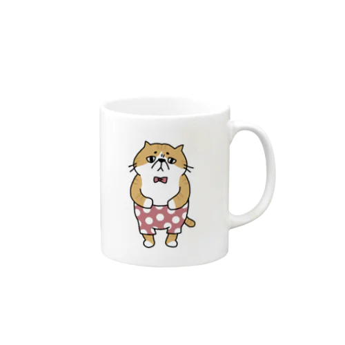 水玉パンツをはいたねこ Mug