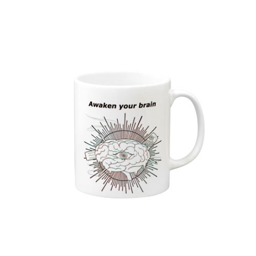 脳を覚醒させよう！黒文字Ver Mug