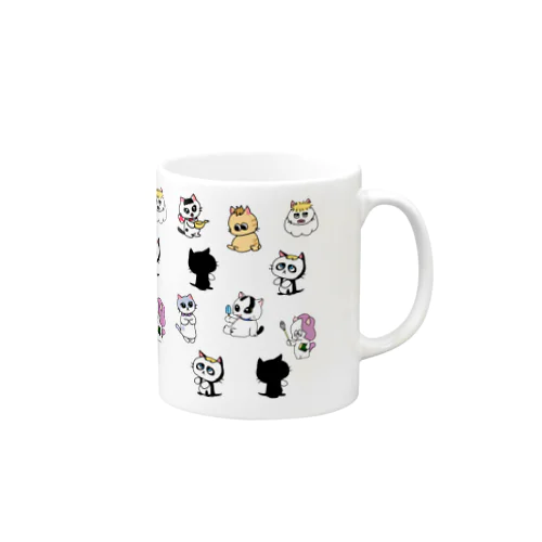 ふしぎ猫パンドラとなかまたち総柄小 Mug