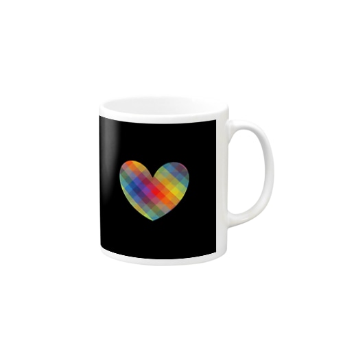 虹×ハート×虹（ブラック） Mug