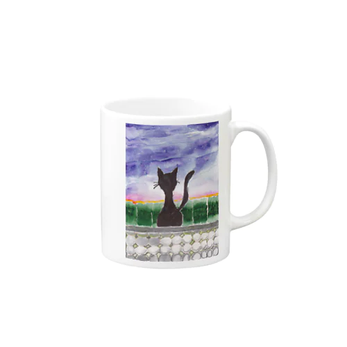 明日を考える猫 Mug