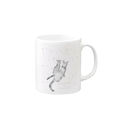 こはるとはる虎寄り添い　猫　ねこ　ネコ Mug