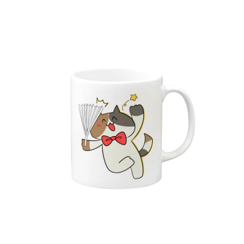 ひとりボケツッコミをする三毛猫 Mug