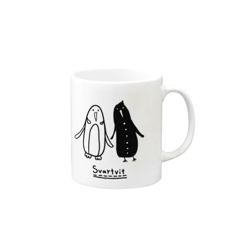 モノクロペンギンと茄子 Mug