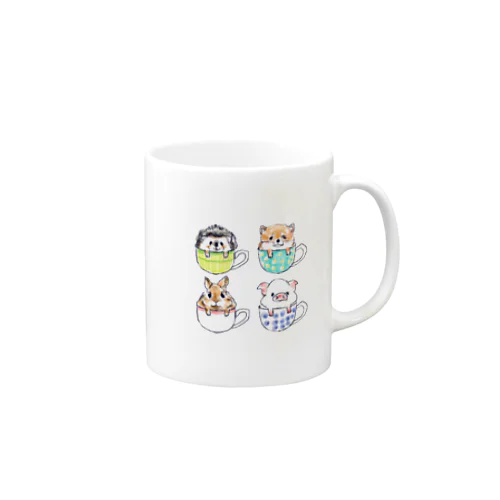 オリジナル　ハリネズミのソフィー、カップにハマってこっちを見ている。 Mug