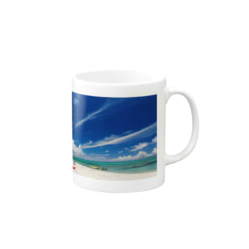 白い砂浜とビーチ Mug