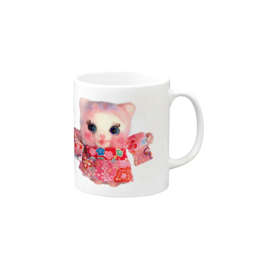 妖精猫キャンディの愛と幸せの魔法🍭💕(着物) マグカップ