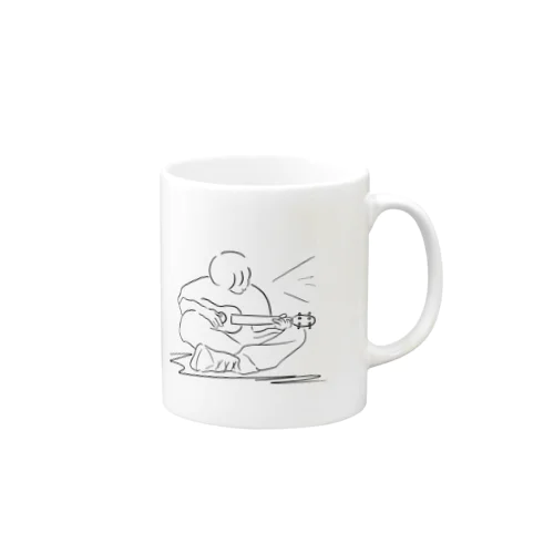 線画　ギター弾き Mug