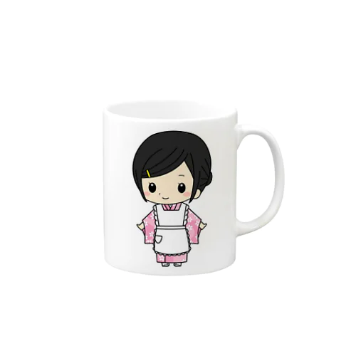 和服エプロンのお嬢さん Mug