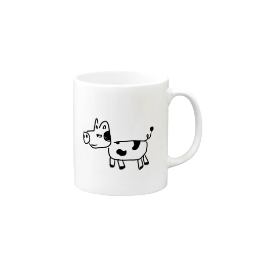 マ◯ケルは狂牛が現れても怯まない。 ver.モノクロ Mug