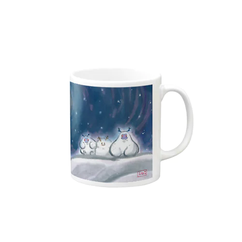 雪オトコと雪ダルマ Mug