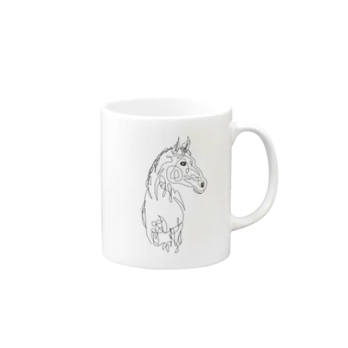 One line drawing horse  Mug