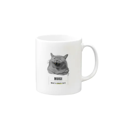 むぎおがたWhat a crazy cat!! Mug