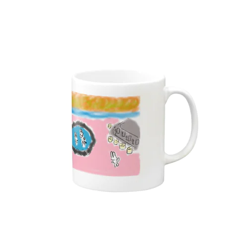 温泉街のウサ達マグ Mug