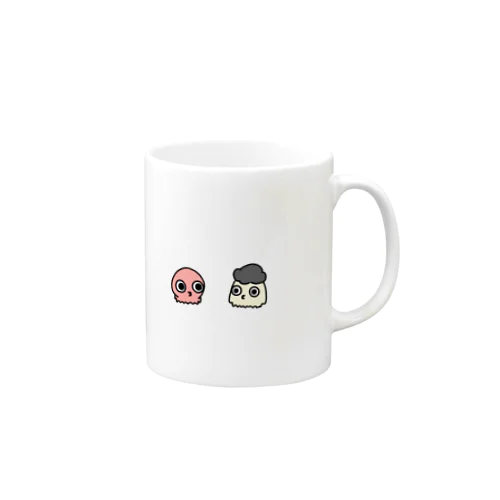 タコとアフロ頭のイカ Mug