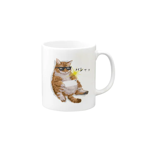 撮影する猫 Mug