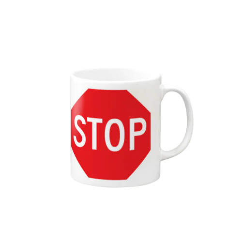 STOP-ストップ アメリカの一時停止標識ロゴ マグカップ