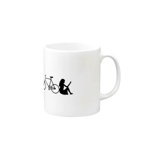 自転車と少女 Mug